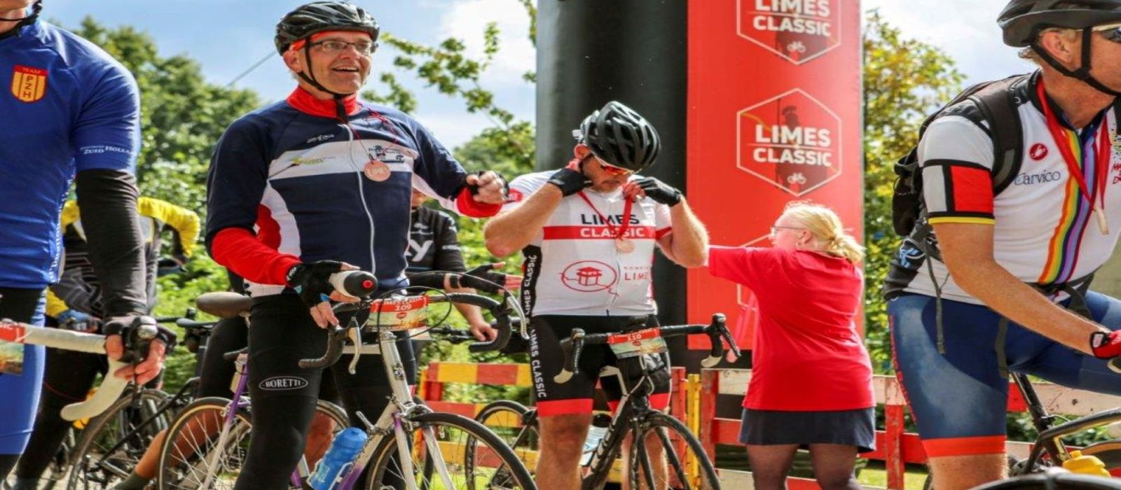 Deelnemers fietsroute