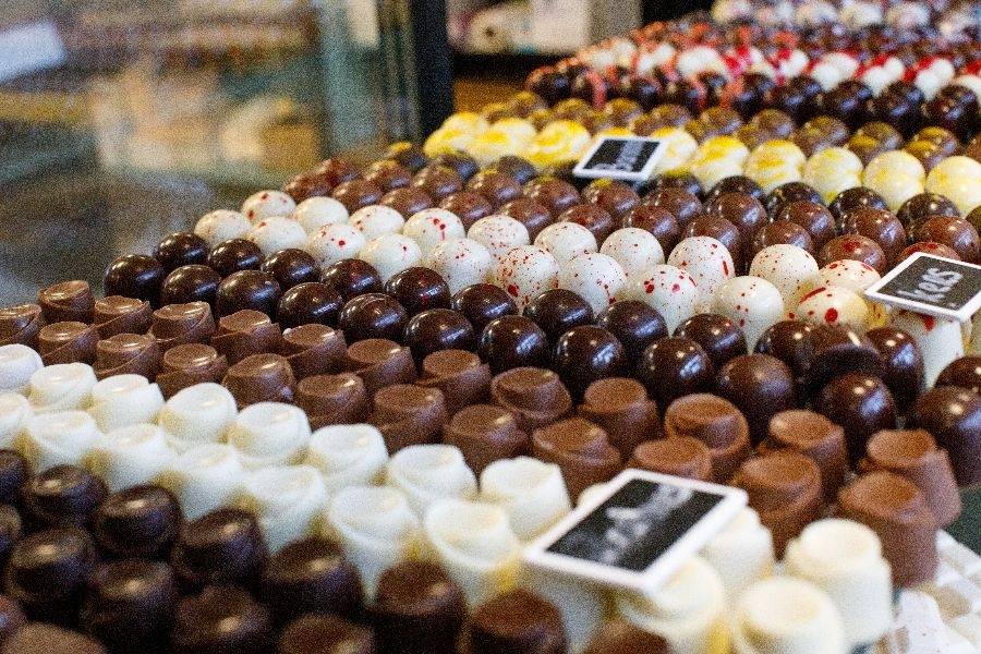 Voorbeeld van een aantal chocolaatjes van de Choko Toko